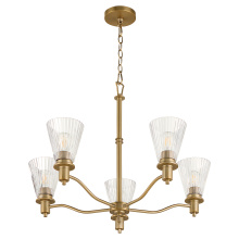  6803-5-47 - LAWTON 5 LIGHT CHANDELIER - BRUSHED BRASS