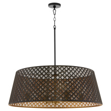 8217-4-5980 - BENEDICT 32" 4 LIGHT PENDANT - MATTE BLACK/AGED BLACK
