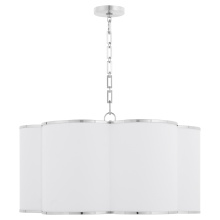  8228-6-14 - BELINDER 6 LIGHT FABRIC PENDANT - CHROME