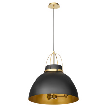  823-3-5980 - PRUITT 21â€ 3 LIGHT PENDANT â€“ MATTE BLACK/AGED BRASS