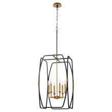  880-6-5947 - BISHOP 28" 6 LIGHT PENDANT - MB/BRUSHED BRASS