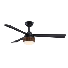  FP6837BL - Paget 52 inch Indoor/Outdoor Ceiling Fan with LED Light Kit - Black with Black blades