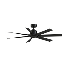  FPD7060BL - Lenzi 60 inch Indoor/Outdoor Ceiling Fan with LED Light Kit - Black with Black blades