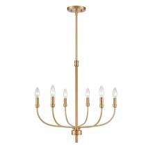  81506/6 - Newland 21'' Wide 6-Light Chandelier - Satin Brass