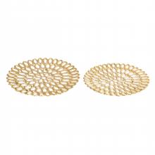  S0807-12078/S2 - Regina Tray - Set of 2 Gold (2 pack)